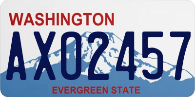 WA license plate AXO2457