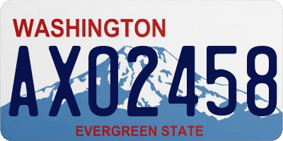 WA license plate AXO2458