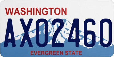 WA license plate AXO2460