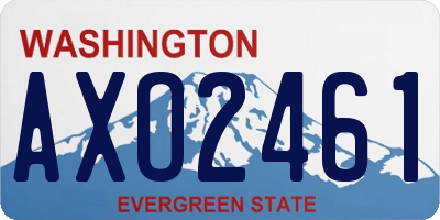 WA license plate AXO2461
