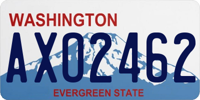 WA license plate AXO2462