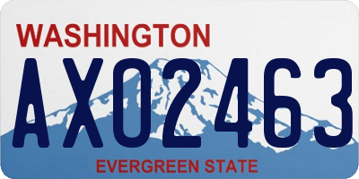 WA license plate AXO2463