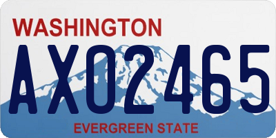 WA license plate AXO2465