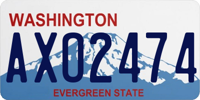 WA license plate AXO2474