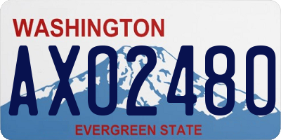 WA license plate AXO2480