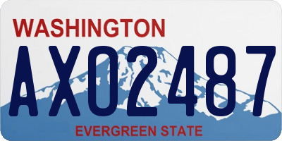 WA license plate AXO2487