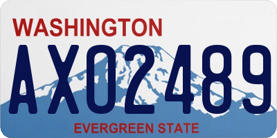 WA license plate AXO2489