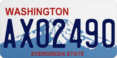 WA license plate AXO2490