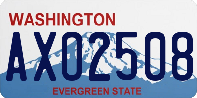 WA license plate AXO2508