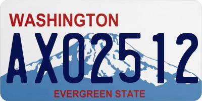 WA license plate AXO2512
