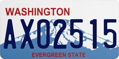 WA license plate AXO2515