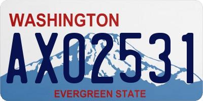 WA license plate AXO2531
