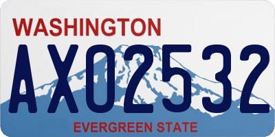 WA license plate AXO2532