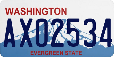 WA license plate AXO2534