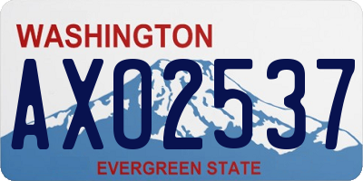 WA license plate AXO2537