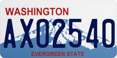 WA license plate AXO2540