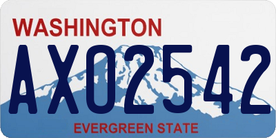 WA license plate AXO2542