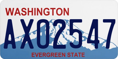 WA license plate AXO2547