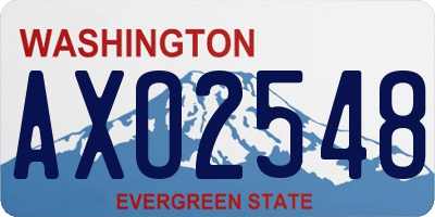 WA license plate AXO2548