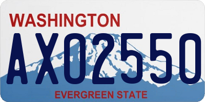 WA license plate AXO2550