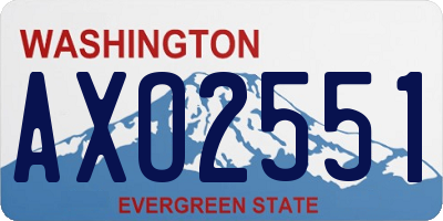 WA license plate AXO2551