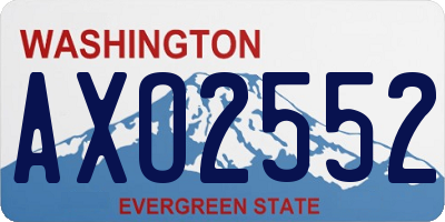 WA license plate AXO2552