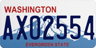 WA license plate AXO2554