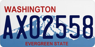 WA license plate AXO2558