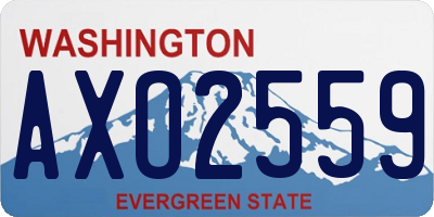 WA license plate AXO2559
