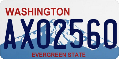 WA license plate AXO2560