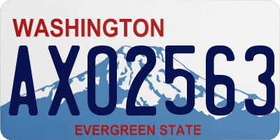WA license plate AXO2563