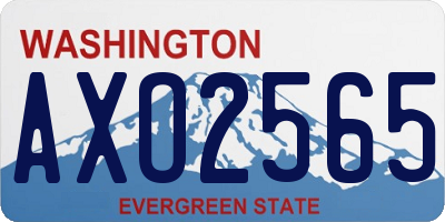 WA license plate AXO2565