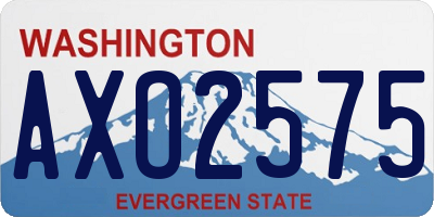 WA license plate AXO2575
