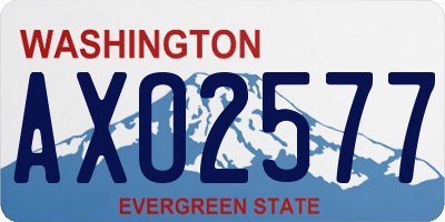 WA license plate AXO2577