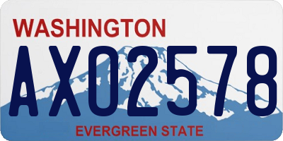WA license plate AXO2578