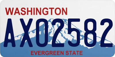 WA license plate AXO2582