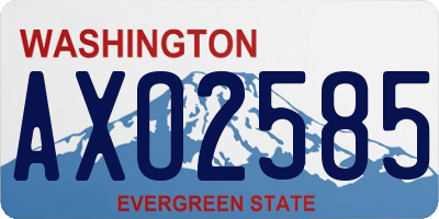WA license plate AXO2585