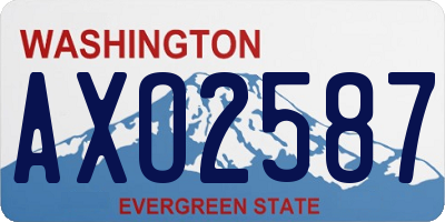 WA license plate AXO2587