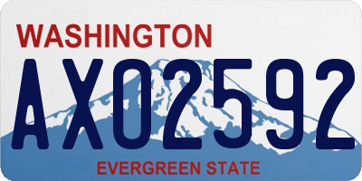 WA license plate AXO2592