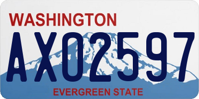 WA license plate AXO2597