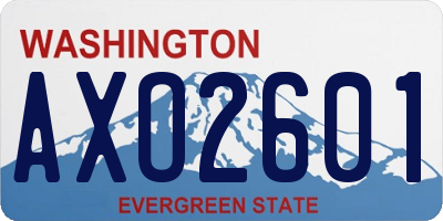 WA license plate AXO2601