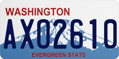 WA license plate AXO2610