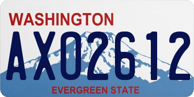 WA license plate AXO2612