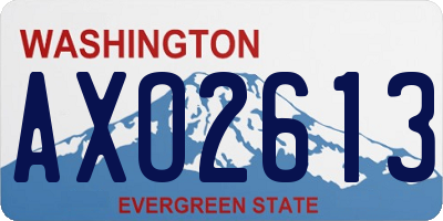 WA license plate AXO2613