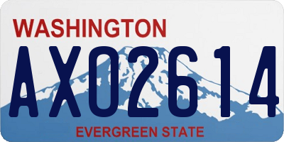 WA license plate AXO2614