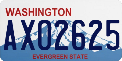 WA license plate AXO2625