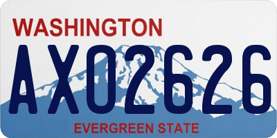 WA license plate AXO2626
