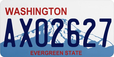 WA license plate AXO2627