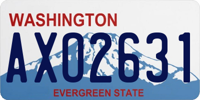 WA license plate AXO2631