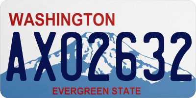 WA license plate AXO2632